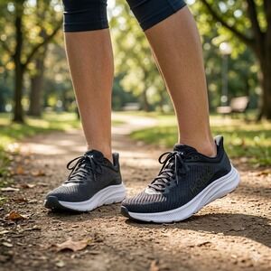 Hoka Solimar Running Shoes Women 8.5 Black White 1123075 BWHT Mesh Sneakers